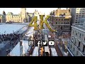Ottawa: Drone view of freedom convoy truck rally at Parliament of Canada 1-28-2022