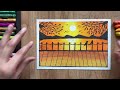How to draw sunset scenery with oil pastel/for beginners step by step