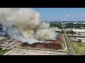 Summer 2023 Mulch Fire On Tanner Road In Spring Branch Houston Texas (4K Drone)
