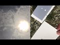 “viewing the eclipse” WITHOUT fancy glasses (cameras, hole in paper trick)