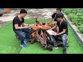 Amazing Extremely Creative Woodworking You've Never Seen Discarded Wood Stumps // Art Outdoor Table