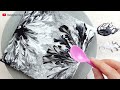 (481) Black & White flowers | Shower ball & Wrap | Fluid Acrylic for beginners | Designer Gemma77