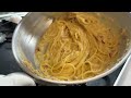 Only a frying pan! [Spaghetti aglio oglio with the whole egg] The thick sauce pasta risottata