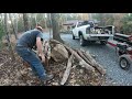 Spreading gravel and spliting wood