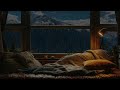 Cozy Room Ambience ASMR | Rain on Window Sounds With Crackling Fire for Sleep, Study, Relaxation.