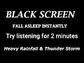 Gentle Rain Sounds for Sleeping 2 Hours Black Screen | Study |