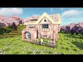 [Minecraft] How to Build a Cozy Cherry Blossom House / Tutorial