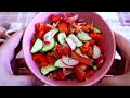 Delicious summer salad with fresh vegetables