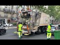 Paris, France Garbage trucks collecting trash!