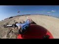 Kitelandboarding Galveston doing big air in a trash obstacle coarse