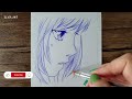 easy anime girl drawing | sketch pen drawing easy | cute girl Drawing