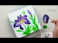 (664) Iris | Plastic wrap smash | Painting ideas | Acrylic Painting for beginners | Designer Gemma77