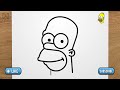 How to draw HOMER SIMPSON step by step, EASY