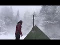 Caught in a Storm - Winter Camping in a Snowstorm with Dogs, Snow, Windy, Bad Weather