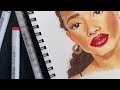Realistic Portrait with Alcohol Markers: Copics (time-lapse)