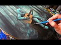 Painting A Surreal Astronaut Scene On A Wood Panel - A Timelapse