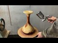 Skill Woodturning // Magical Knife Lines On The Wooden Lathe Of A Talented Craftsman