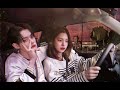 yeonjun and yeji driving car in the afternoon.