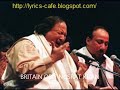 Sochta Hoon Ke Woh Kitne Masoom Thay Lyrics   Nusrat fateh ali khan