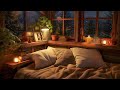 Cozy Sleep Jazz Night Piano Music - Relaxing with Soft Jazz Music and Snowfall Ambience