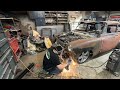 BEST CHASSIS SWAP EVER! WIDENING THE WHOLE CAR! 1950 CHEVY ON PONTIAC G8! BUDGET BUILD LS FRAME SWAP
