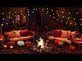 Cozy Autumn Fall Ambience - Fireplace sounds - Halloween Ambience