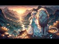 Dawn's Serenade: The Majestic Journey of a Young Girl and her Radiant Lion Companion