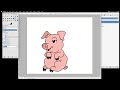 Drawing of a Sitting Pig on a Farm Using Older Mac Version of GIMP Software Editor Drawing Program!