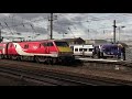 Trains at Doncaster and 35018 British India Line at York. August 2019