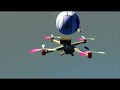 two drones are playing volleyball