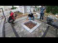 MODERN BACKYARD TIME LAPSE!! Covered Deck, Paver Patio, and Fire Pit Backyard Makeover Ideas