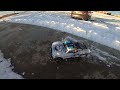 1/5 scale Gas powered Losi 5ive-T 2.0 snow bashing!!