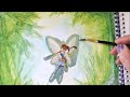 Fairies Mix Media Art Book ~ Starting with Watercolor Painting on the inside Cover