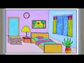 How to draw bedroom | Bedroom drawing for beginners