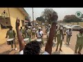 Oyo State Nysc Martial Band performs Nigeria National Anthem