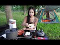Solo camping overnight in forest - Camping life - ASMR