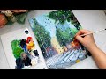 A Dreamy Rainy Day Painting || Acrylic Painting step by step for Beginners