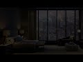 Luxury Appartment Ambience overlooking City on Rainy Night | Rain Sounds to Sleep, Study and Relax