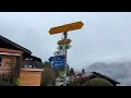 Wengen SWITZERLAND - Walking in the Rain 🇨🇭 Most Beautiful Villages in Switzerland 4K