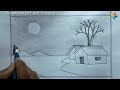 Very Easy Scenery Drawing Tutorial With Pencil | Landscape scenery Drawing
