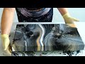 Black, White and Gold Acrylic Pouring ~ Create an Eye-Catching Modern Art Painting using 6 cups