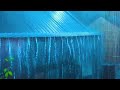 Relieve Stress to Fall Asleep Fast with Torrential Rain & Powerful Thunder Sounds on Metal Roof