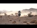 Flat out in the desert! Chris rides a factory Yamaha Ténéré Rally bike with Pol Tarrés.