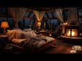 Cozy Apartment Ambience with Smooth Piano Jazz Music to Sleep & Relax - Rain on Window & Fire Sound