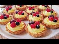 Delicious mini tarts recipe. Tartlets. Custard.