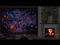 Cozy Winter Hut Ambience with Fireplace Sounds and chill music