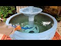 Building 3 in 1 Mute Filter for Aquarium Fish Bowl with cement