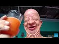 bald guy drinks orange juice🍊.(original)