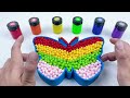 Satisfying Video | How to make Rainbow Butterfly Bathtub by Mixing Baby Shark Beads Cutting ASMR