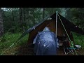 AMAZING CAMPING IN HEAVY RAIN AND THUNDERSTORM ⛈️ NEW TENT WITH CAMFIRE